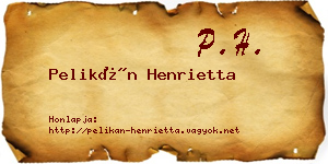 Pelikán Henrietta névjegykártya