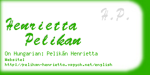 henrietta pelikan business card